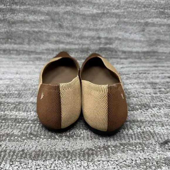 Vivaia Women's Valencia 2.0 V-Cut Pointed Toe Wheat Washable Flats Size 10 US