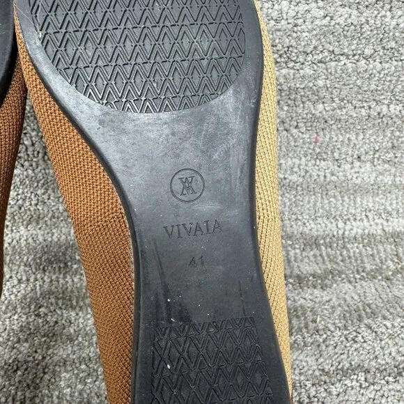 Vivaia Women's Valencia 2.0 V-Cut Pointed Toe Wheat Washable Flats Size 10 US