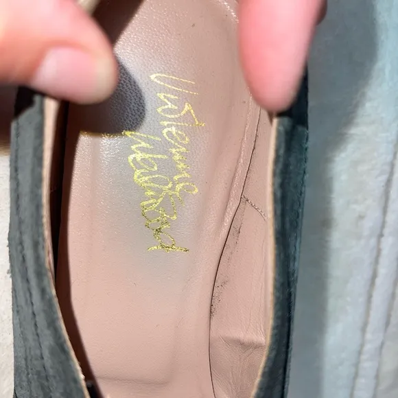 Vivienne Westwood Gray Quilted Loafers with Pointed Toe EUC