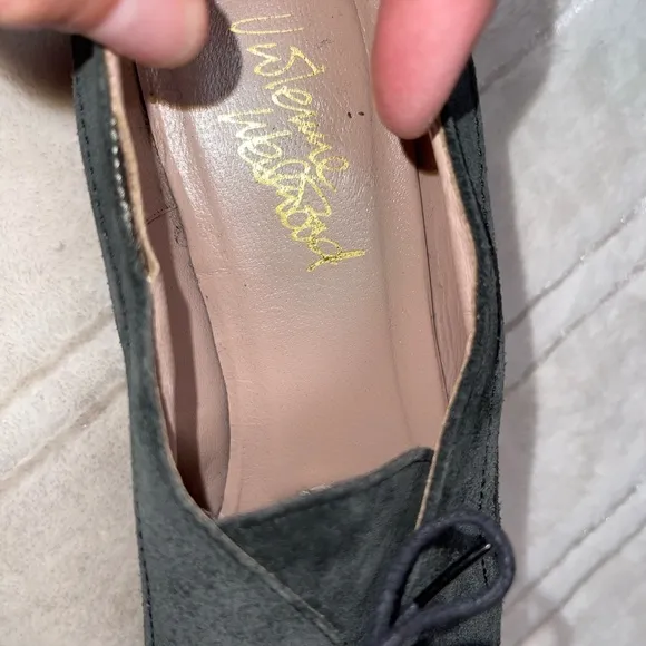 Vivienne Westwood Gray Quilted Loafers with Pointed Toe EUC