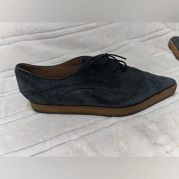 Vivienne Westwood Gray Quilted Loafers with Pointed Toe EUC