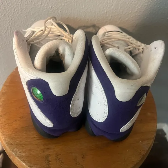 White and Purple High-Top Sneakers Retro 13