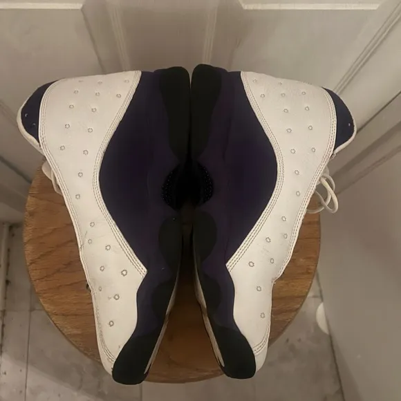 White and Purple High-Top Sneakers Retro 13