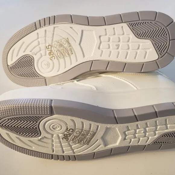 White Contrast Sole Chunky Platform Sneakers