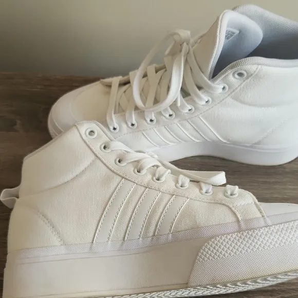 White High-Top Platform Sneakers