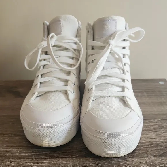 White High-Top Platform Sneakers