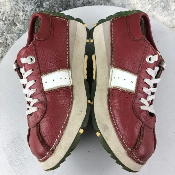 Wild Rice Vintage Women's Size 6.5 Bullpen Red Leather Chunky Sneakers 90s Y2K