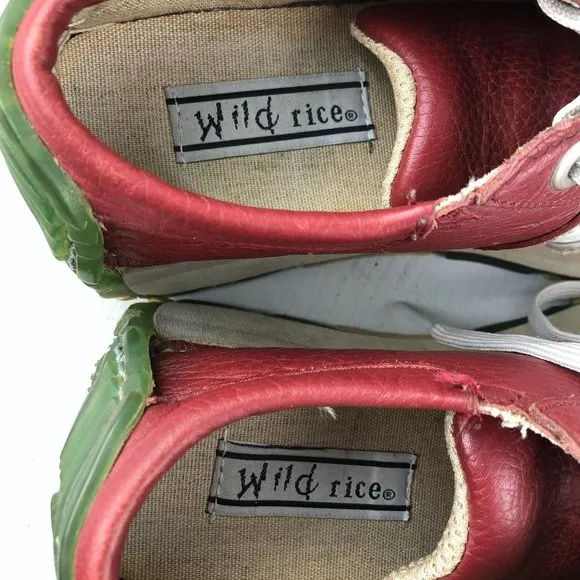 Wild Rice Vintage Women's Size 6.5 Bullpen Red Leather Chunky Sneakers 90s Y2K