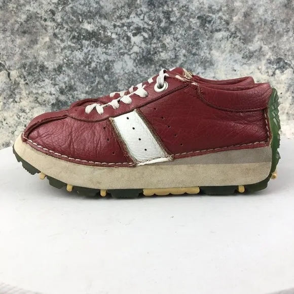 Wild Rice Vintage Women's Size 6.5 Bullpen Red Leather Chunky Sneakers 90s Y2K