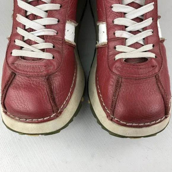 Wild Rice Vintage Women's Size 6.5 Bullpen Red Leather Chunky Sneakers 90s Y2K