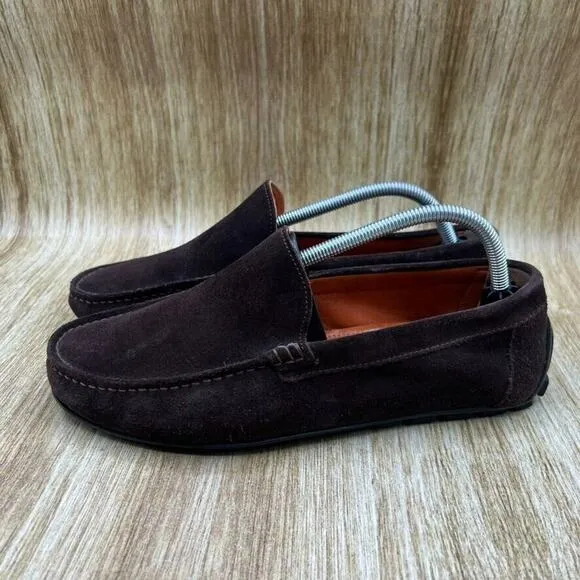 Wolf and Shepherd Slip On Loafers Men's Size 8.5 D‎ Brown Suede Dress Shoes