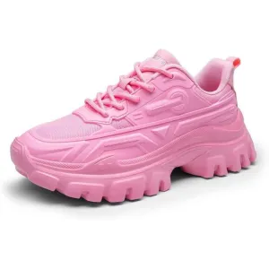 Women Chunky Fashion Sneakers Bold Lace-Up Comfortable Sneakers
