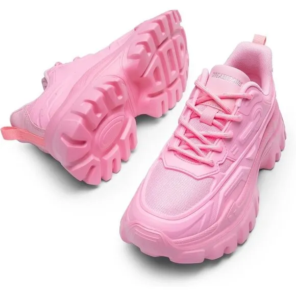 Women Chunky Fashion Sneakers Bold Lace-Up Comfortable Sneakers