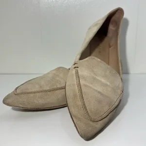 Women’s 7.5 nude tan suede pointed toe flats High quality shoes