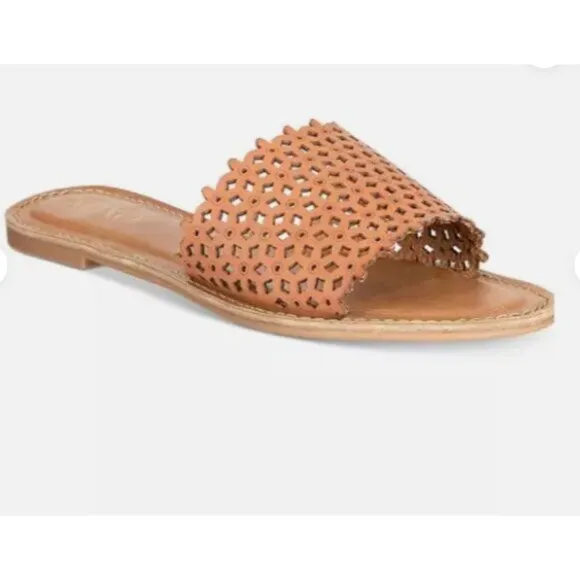 XOXO Sandals Rachad Perforated Tan Flats Size 8.5 New in Box