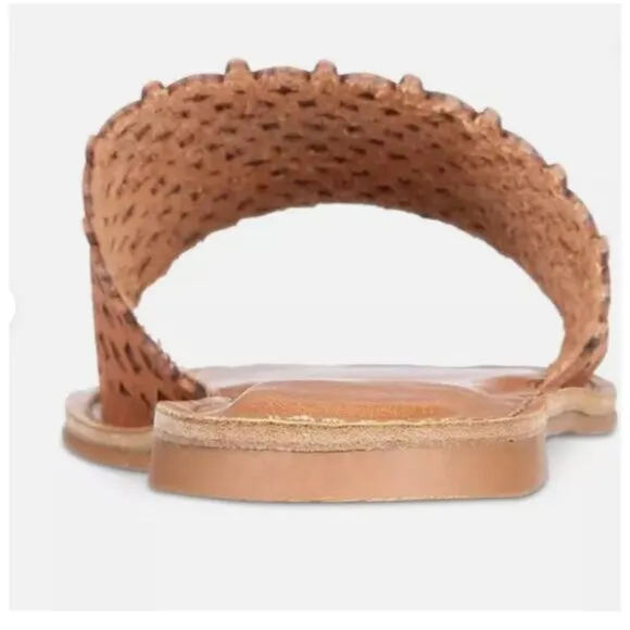 XOXO Sandals Rachad Perforated Tan Flats Size 8.5 New in Box