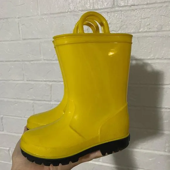Yellow Rubber Toddler Rain Boots Zoogs