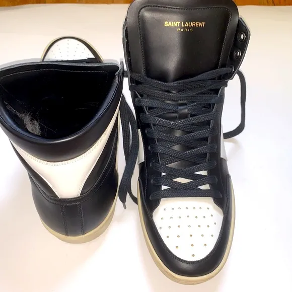 Yves Saint Laurent Black and White High-Top Sneakers
