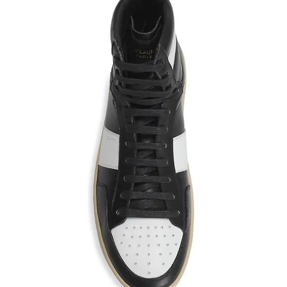 Yves Saint Laurent Black and White High-Top Sneakers