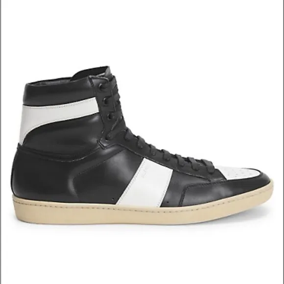 Yves Saint Laurent Black and White High-Top Sneakers