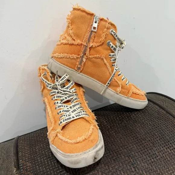 Zadig &amp; Voltaire Orange High-Top Sneakers