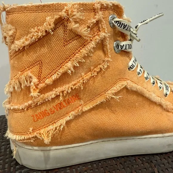 Zadig &amp; Voltaire Orange High-Top Sneakers