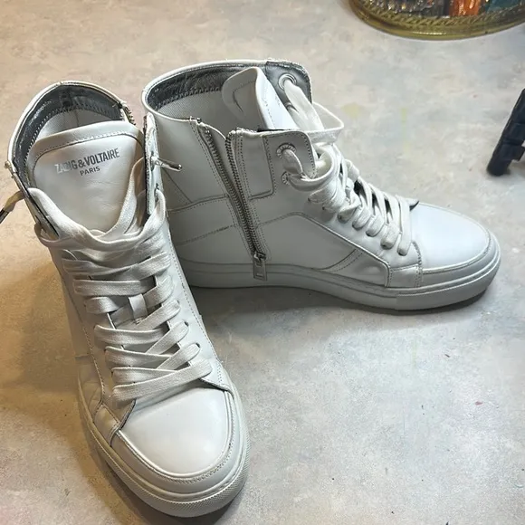 Zadig &amp; Voltaire White High-Top Sneakers