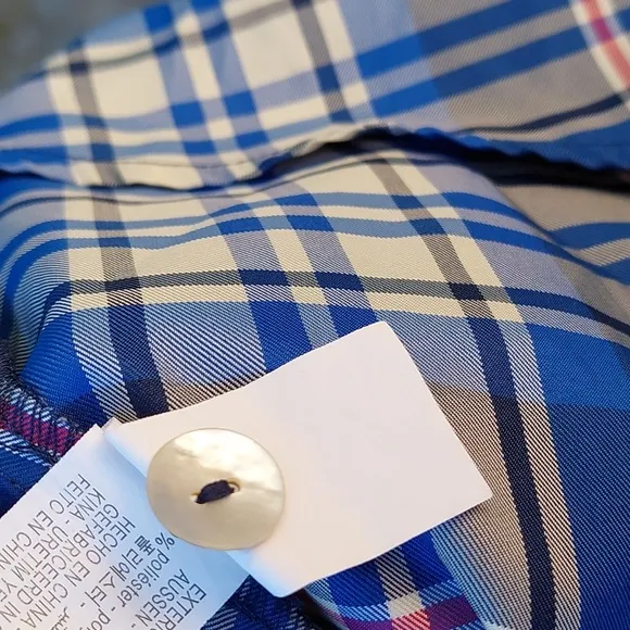 Zara Blue Plaid Button Down Dress Sz S