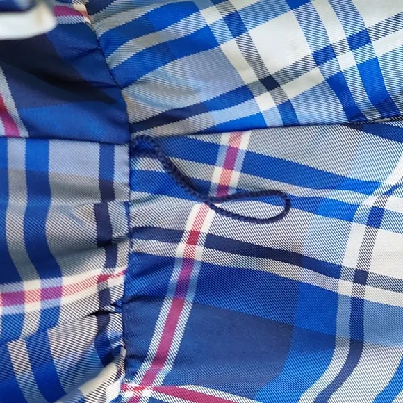 Zara Blue Plaid Button Down Dress Sz S
