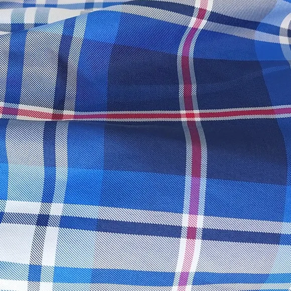 Zara Blue Plaid Button Down Dress Sz S