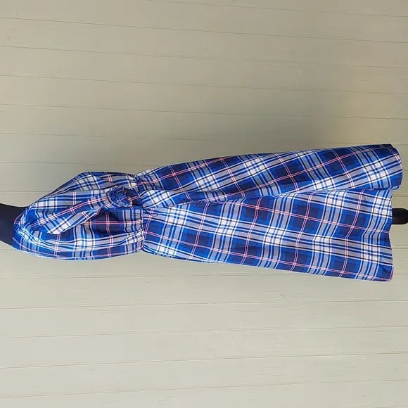 Zara Blue Plaid Button Down Dress Sz S