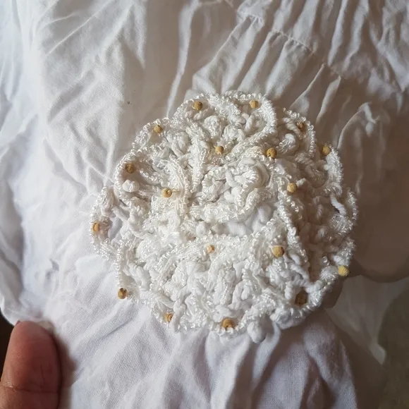ZARA Bright White Embroidered Spaghetti Strap Full Tiered Maxi Dress