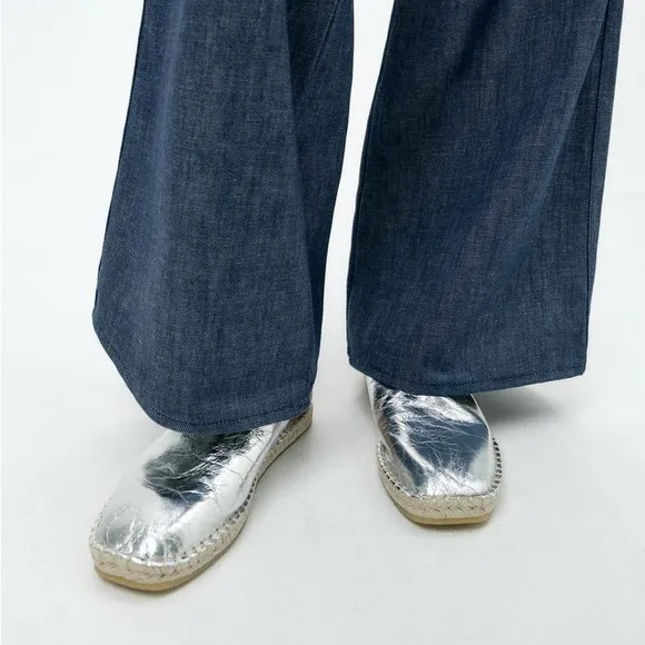 ZARA Leather Espadrilles