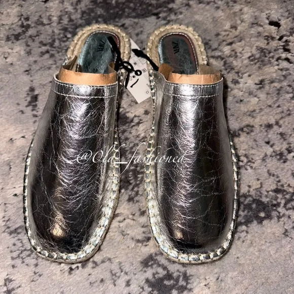 ZARA Leather Espadrilles