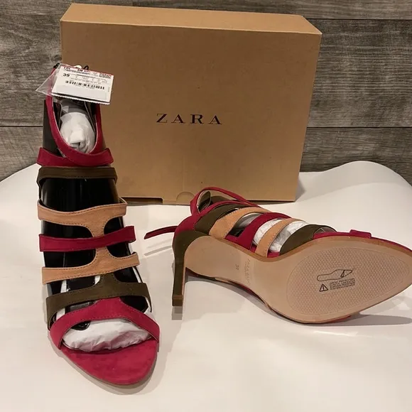 Zara NWT Colorful high heels Sexy Sandals