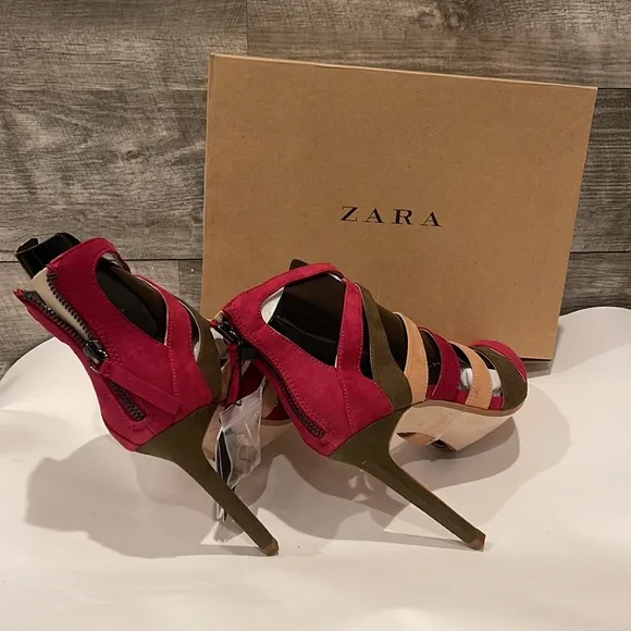 Zara NWT Colorful high heels Sexy Sandals