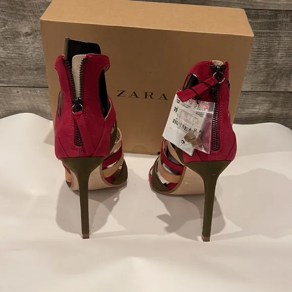 Zara NWT Colorful high heels Sexy Sandals