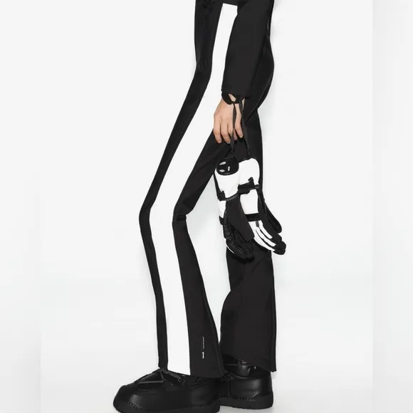 Zara RECCO Water Resistant &amp; Wind Protection Ski Jumpsuit Black &amp; White Size S